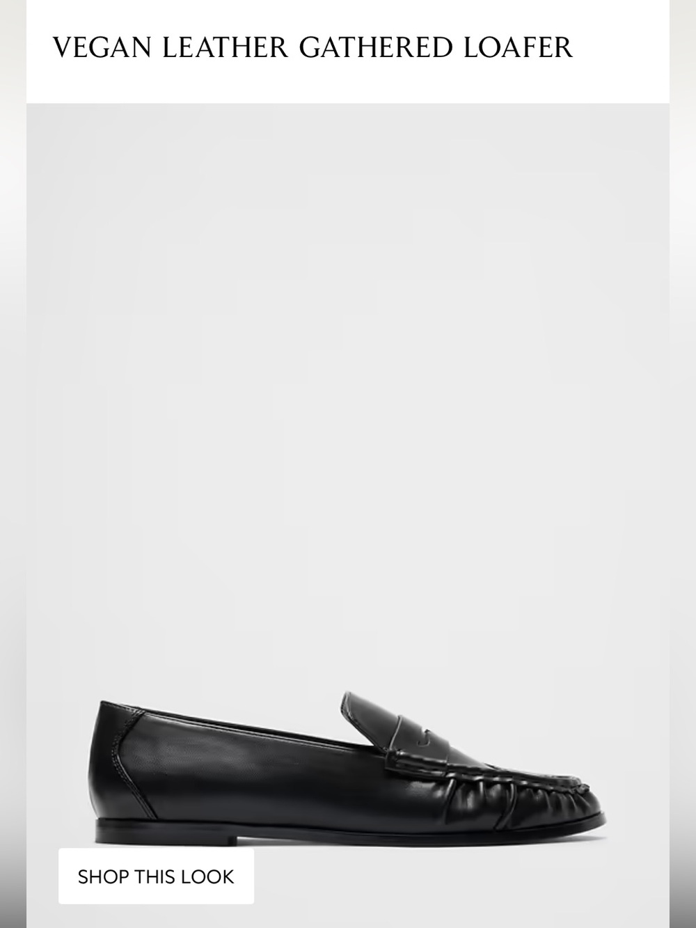 Banana Republic Black Vegan Leather Gathered Loafer